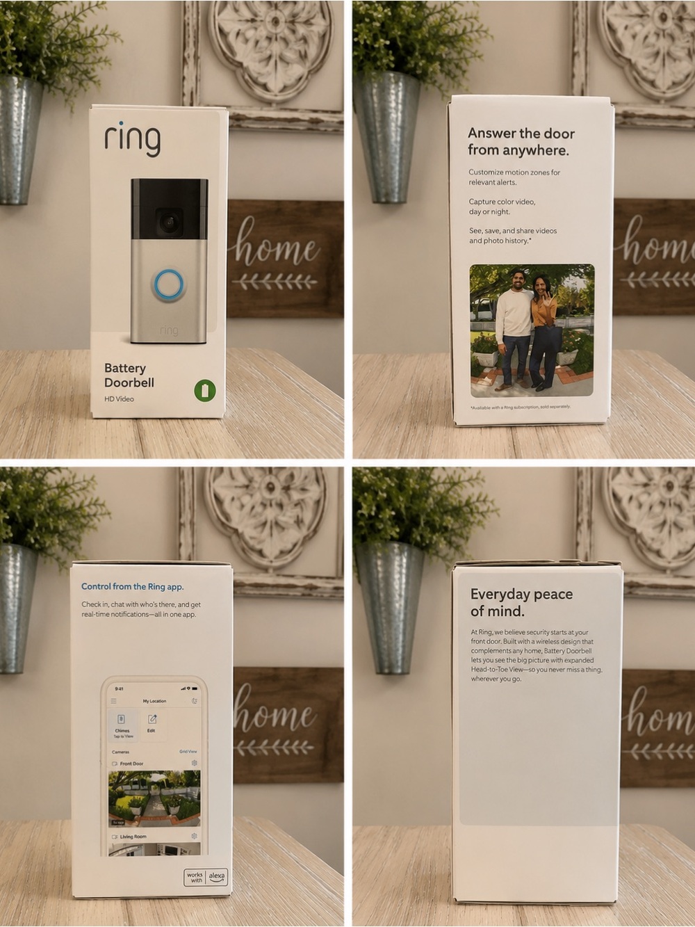 NEW Ring Battery Doorbell HD Video Wireless Smart Doorbell Alexa Compatible